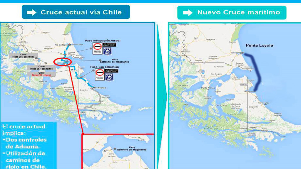 Cruce Marítimo Austral: Punta Loyola y Bahía San Sebastián Sur son los lugares elegidos