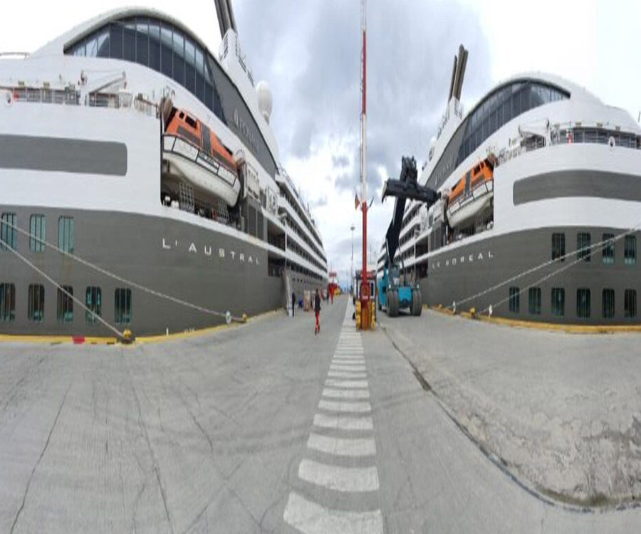 Dos gemelos franceses se destacan en el puerto de Ushuaia