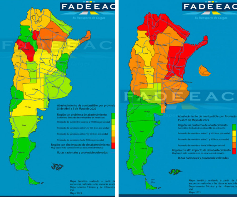 El semáforo del combustible de FADEEAC se tiñe de rojo