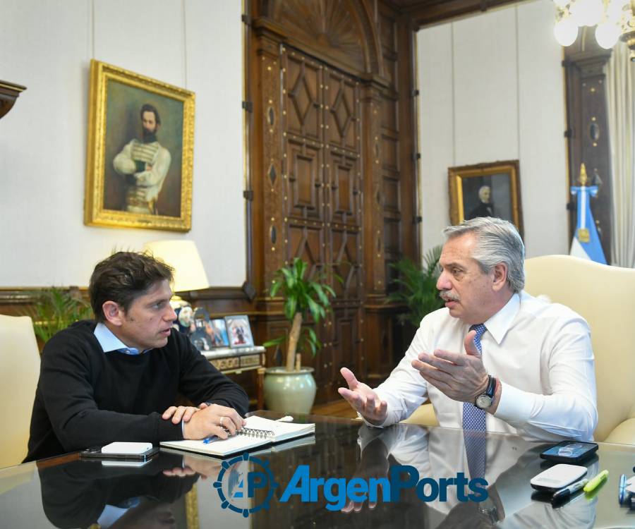 Alberto Fernández y Axel Kicillof analizaron la obra del canal Magdalena