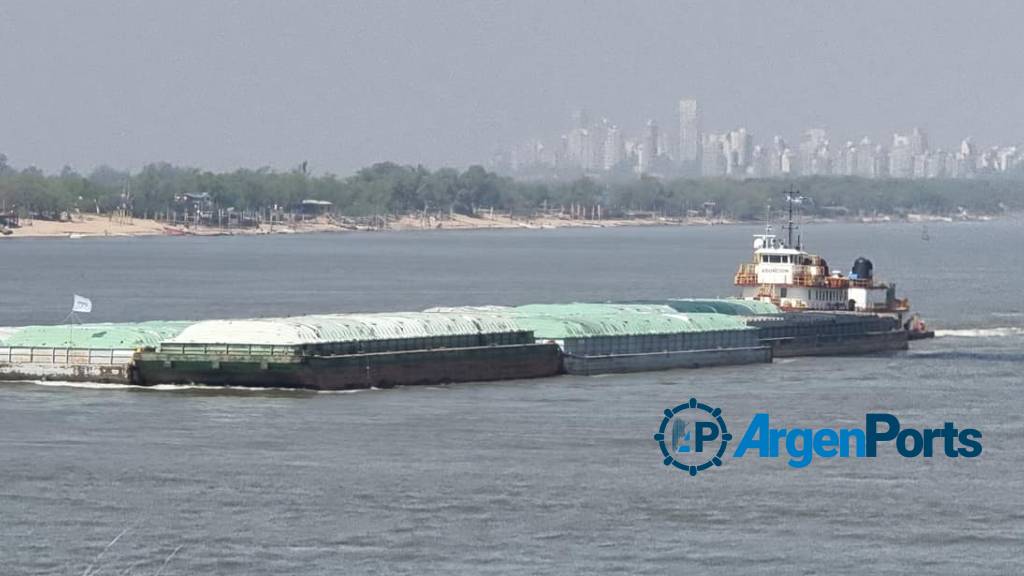 Cayó en 2021 el transporte fluvial de cabotaje de granos