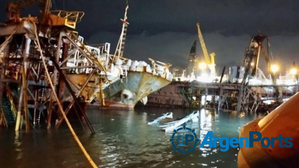 Spectacular accident in Montevideo: a dam, two cranes and several ships sank