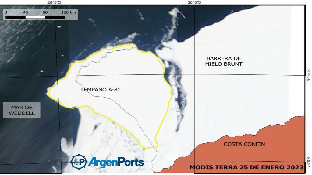 Seguimiento de Hidrografía Naval al témpano gigante que se desprendió en la Antártida