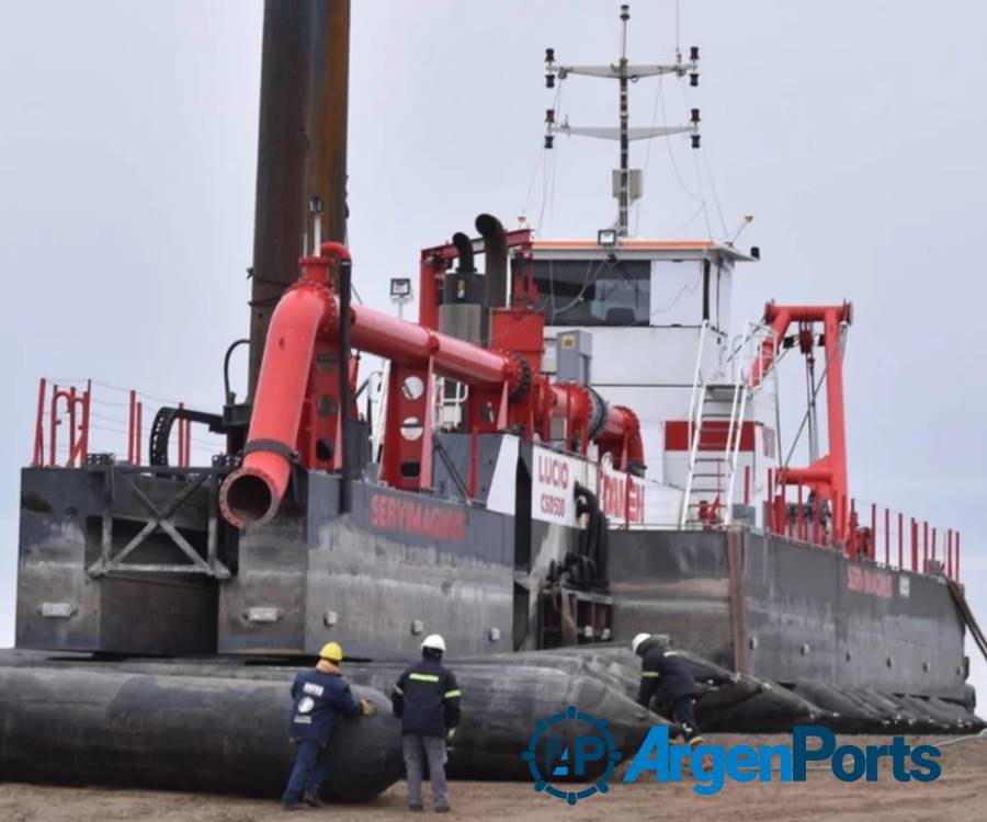 La Lucio, de Servimagnus, inicia el dragado del río Chubut, en Puerto Rawson