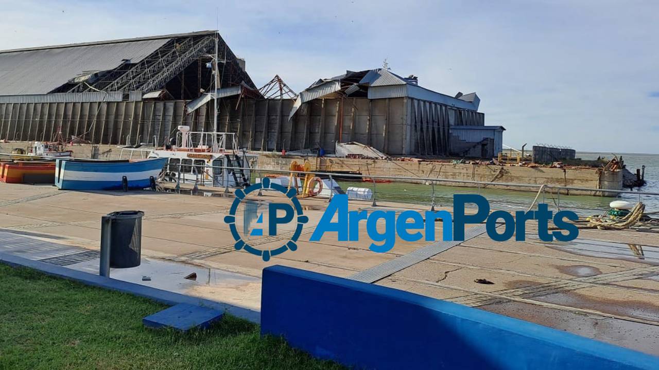 El temporal causó graves daños y paralizó al puerto de Bahía Blanca