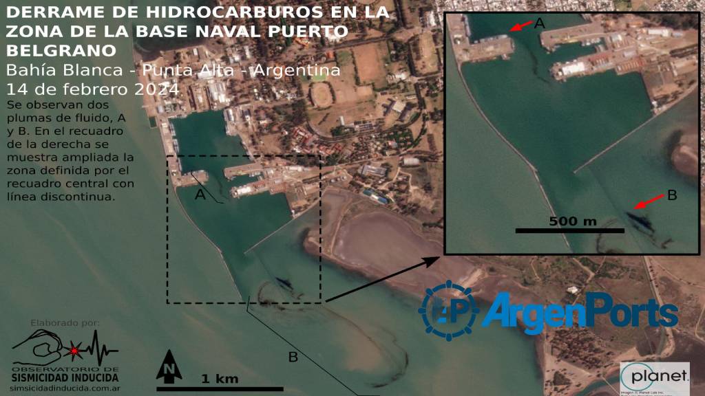 Denuncian un tercer derrame de hidrocarburos en el estuario de Bahía Blanca