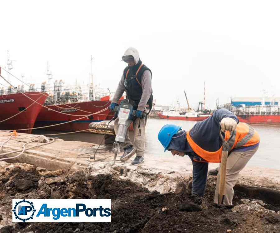 Avanza la reparación de más de 280 metros de frente de muelle en Mar del Plata