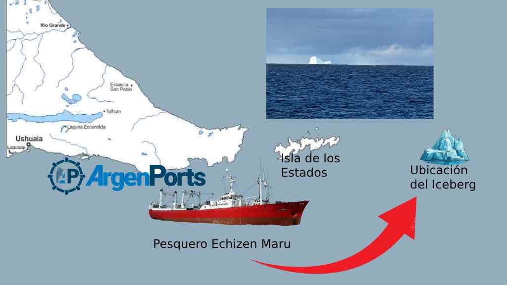 Apareció un iceberg frente a Tierra del Fuego y Prefectura puso en alerta a los navegantes