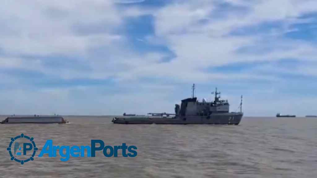 Destacan el uso del canal Magdalena para llevar una gran compuerta a Puerto Belgrano