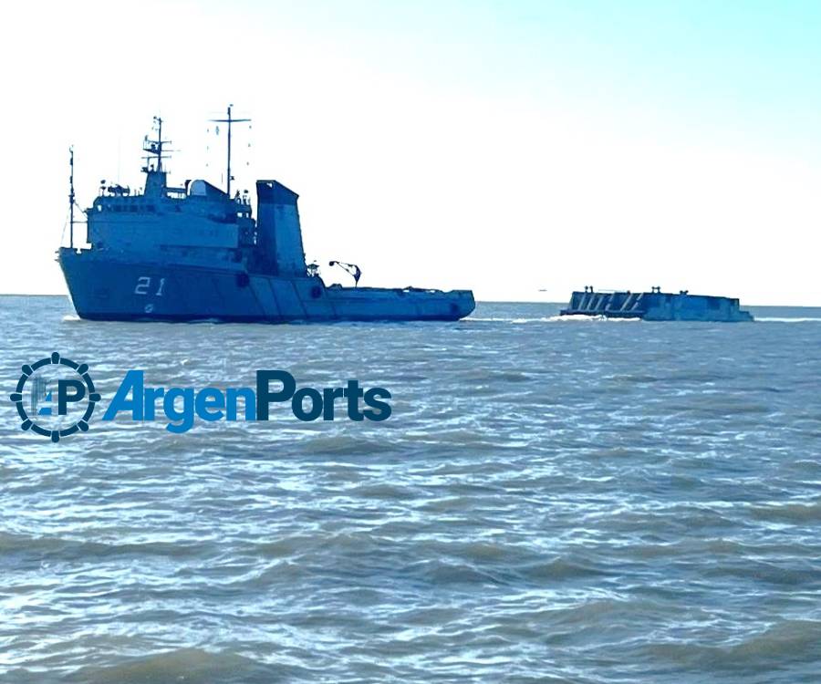 Llegó al estuario de Bahía Blanca la compuerta para la Base Naval de Puerto Belgrano