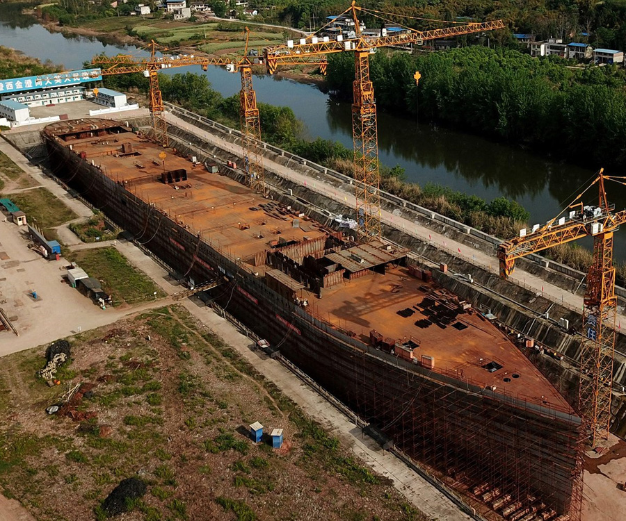 Las fotos del “Titanic Insumergible” que se construye en China