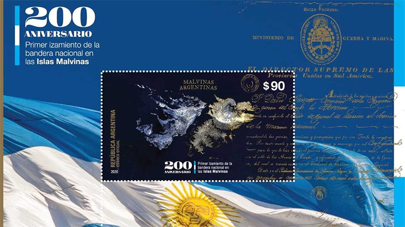 sello postal 200 malvinas